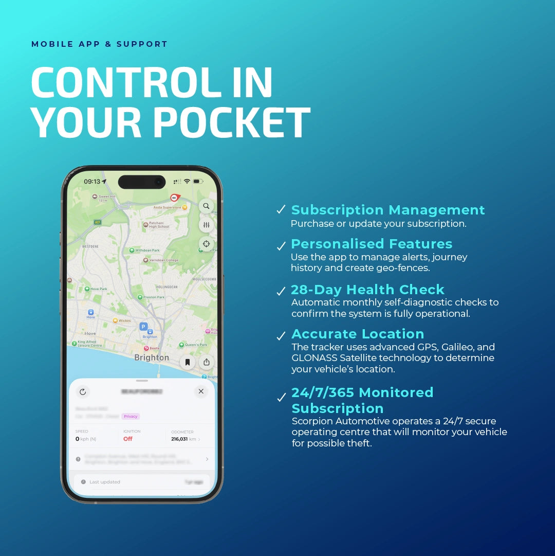 ScorpionTrack S7 Motorhome Tracker App - Tracker Team