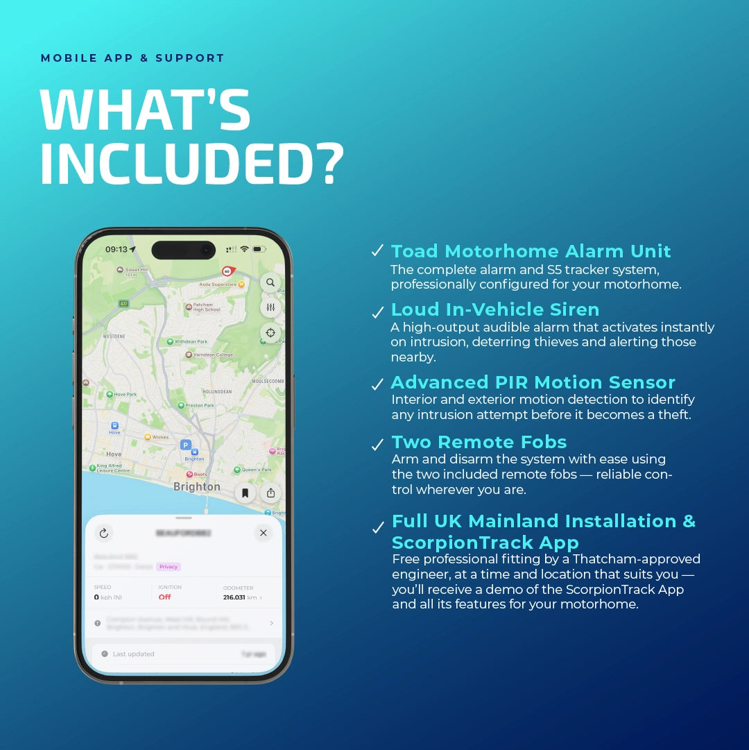 Toad Motorhome Alarm App - Tracker Team